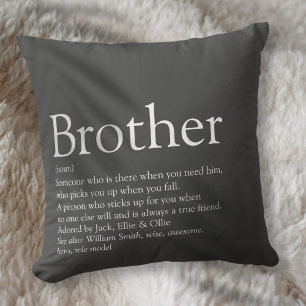 Coussin Amusante Définition Moderne Grise du Meilleur Frèr