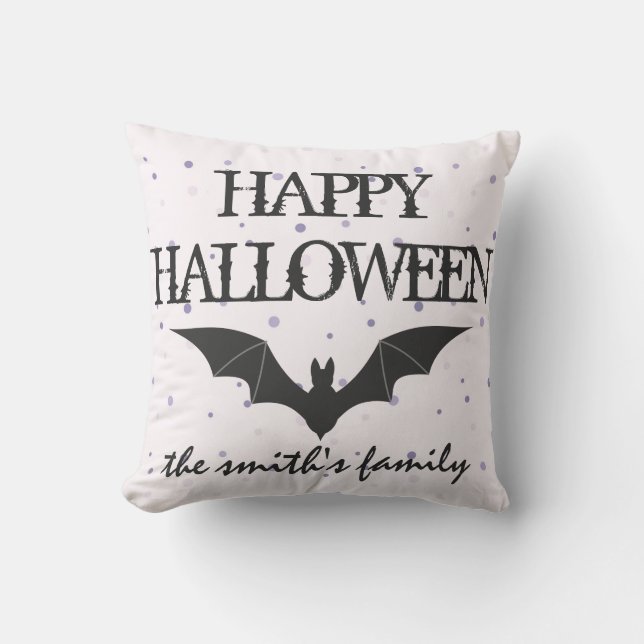 Coussin Amusants Halloween Trick ou Treat Bat Burlap (Recto)