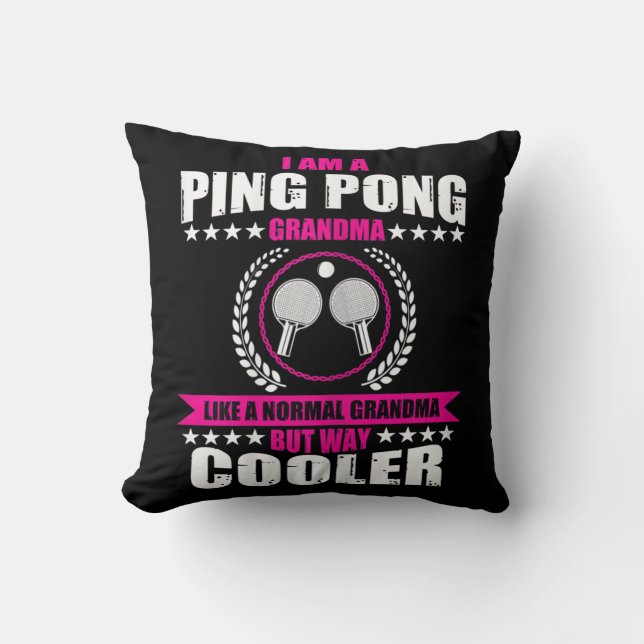 Coussin Amusants Ping Pong Grandma Citation Tennis De Tabl (Recto)