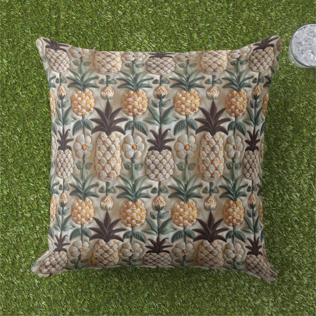Coussin Ananas au crochet Fruit  (Herbe)