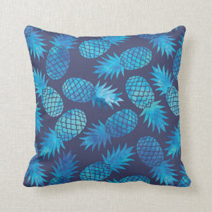 Coussin Ananas bleus de colorant de cravate