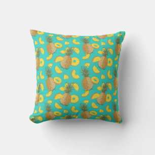 Coussin Ananas En Couleur Turquoise