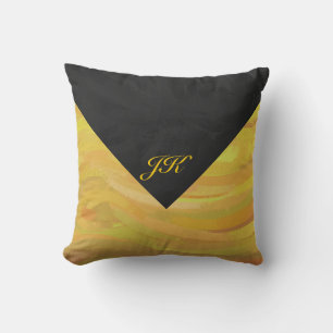 Coussin Ananas et Monogramme noir