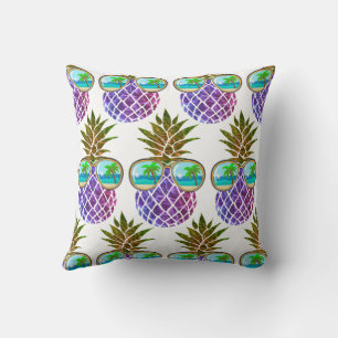 Coussin Ananas rose violet tropical