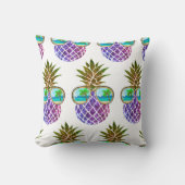 Coussin Ananas rose violet tropical (Recto)