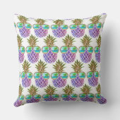 Coussin Ananas rose violet tropical (Verso)