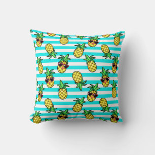 Coussin Ananas Tropical : Motif de lunettes de soleil Retr