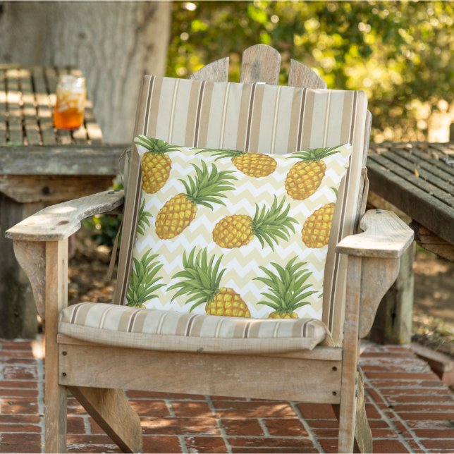 Coussin Ananas Tropicaux  (Chaise)