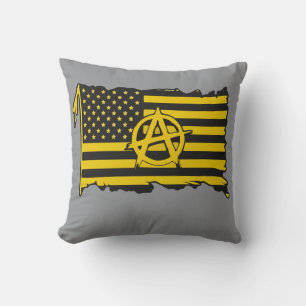 Coussin Anarcho-Capitalist Flag USA Black & Gold flag