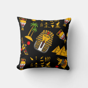 Coussin Ancien Motif égyptien Hiéroglyphique Arrière - pla