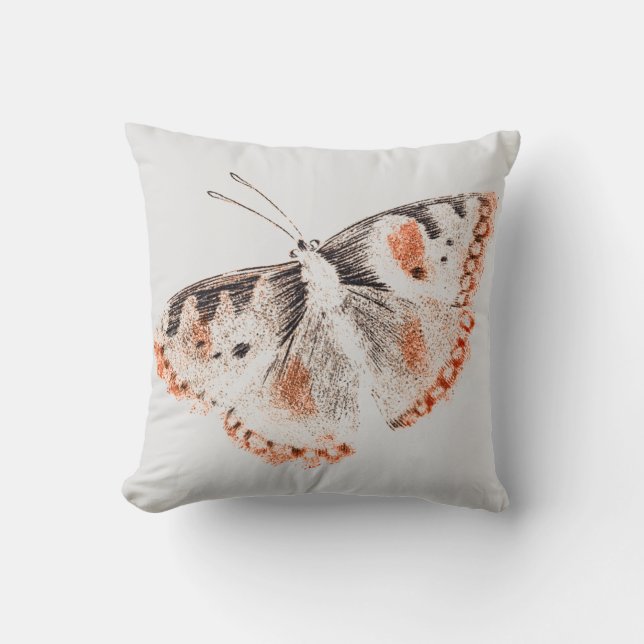 Coussin Ancien Papillon vintage Illustration Jeu d'oreille (Recto)