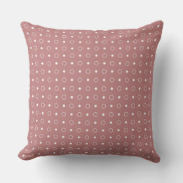 Coussin Ancien Rose et anneaux blancs