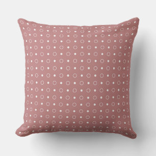 Coussin Ancien Rose et anneaux blancs