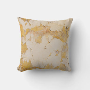 Coussin Ancien stucco jaune fond abstrait, vieilli, antiqu