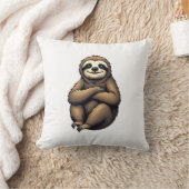 Coussin Ancienne Impression Paresseux Art Graphique Vintag (Couverture)