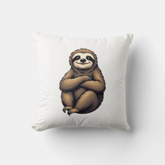 Coussin Ancienne Impression Paresseux Art Graphique Vintag (Recto)