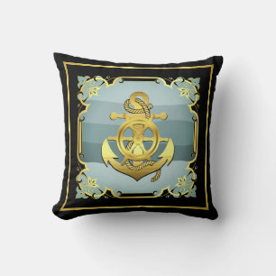 Coussin Ancrage nautique du navire/bateau avec roue/cartes
