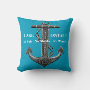 Coussin Ancrage rétro pirate nautique en détresse Ontario
