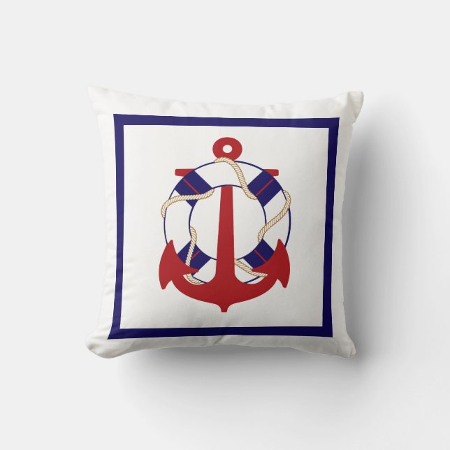 Coussin Ancrages PixDezines/sauveteurs/couleur marine/do-i (Recto)