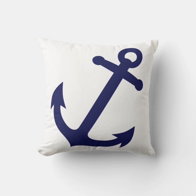 Coussin Ancre de bleu marine (Recto)