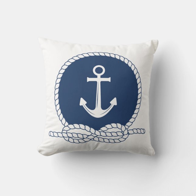 Coussin Ancre et corde élégantes (Recto)
