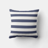 Coussin Ancre Naudique Famille Nom Date Bleu Marine Rayure (Verso)