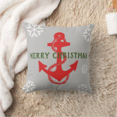 Coussin Ancre nautique + FLAKES DE NEIGE avec MERRY CHRIST (Couverture)
