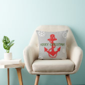 Coussin Ancre nautique + FLAKES DE NEIGE avec MERRY CHRIST (Chaise)