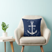 Coussin Ancre nautique Personnalisé Monogrammes Marine (Chaise)