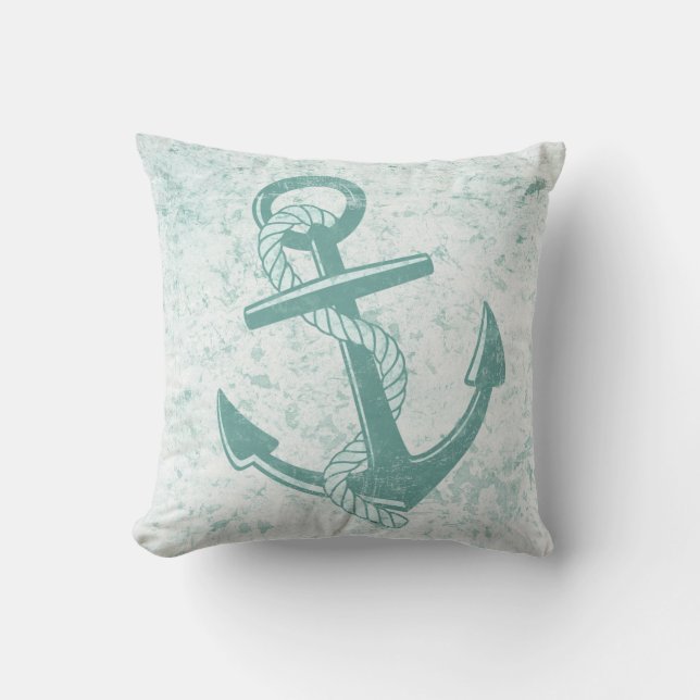 Coussin Ancre nautique Perturbé Aqua Beach Jeu d'oreiller (Recto)