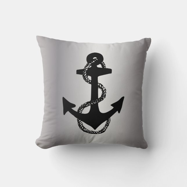 Coussin Ancre nautique + ROPE | (Recto)