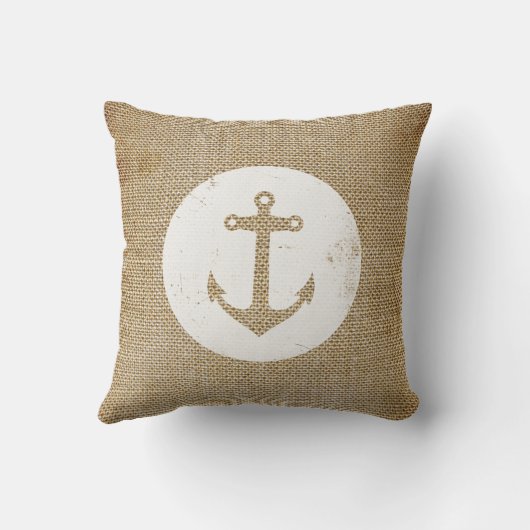 Coussin Ancre vintage rustique (Verso)