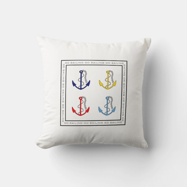 Coussin Ancres de bateaux nautiques (Recto)