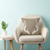 Coussin Andouillers de cerfs communs et copie blancs (Chaise)