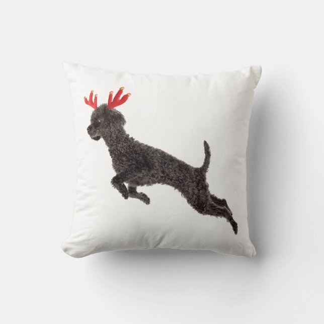 Coussin Andouillers noirs de renne de chien de caniche de (Recto)