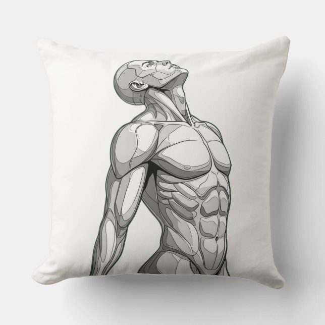 Coussin Android Anatomy: Cyborg Throw Pillow (Recto)