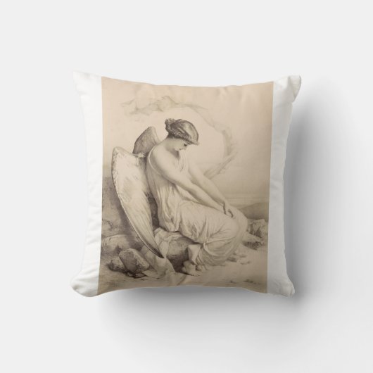 Coussin ange chrétien assis sur une pierre (Recto)