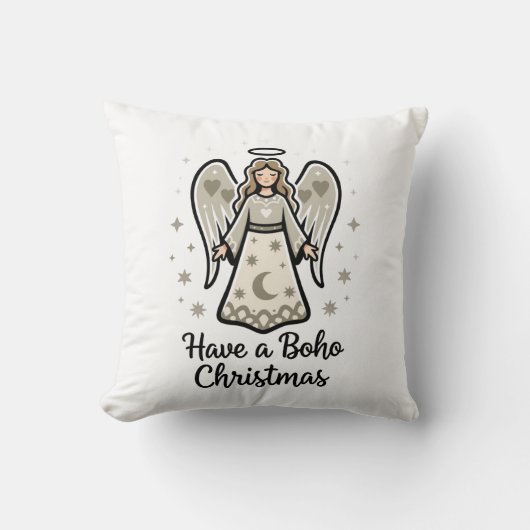 Coussin Ange de Noël Boho (Recto)