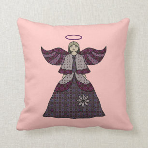 Coussin Ange de patchwork de Bourgogne