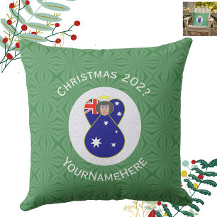 Coussin Ange du drapeau australien Noël Personnalisé