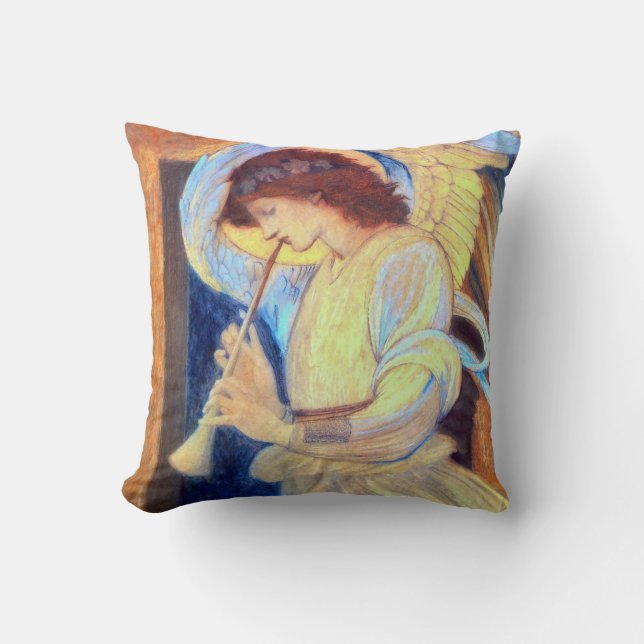 Coussin Ange jouant un flageolet (Recto)