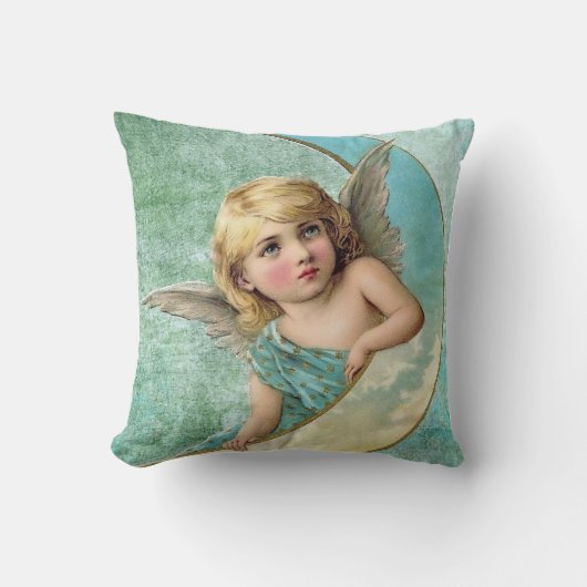 Coussin Ange victorien et lune (Recto)