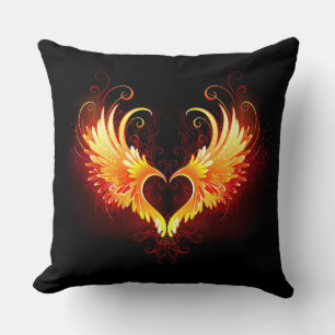 Coussin Angel Fire Heart with Wings