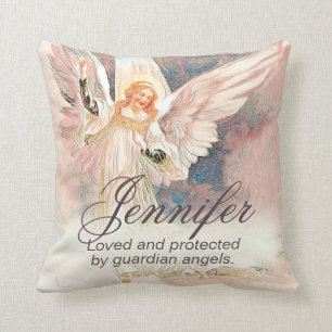 Coussin Angel Guardian Personnalisé Ajouter Nom Jeu Oreil