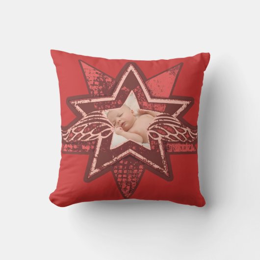 Coussin Angelic star red brown ajouter votre propre coussi (Recto)