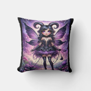 Coussin Angelina Purple Gothic Fairy Scorpion Horns Zodiaq