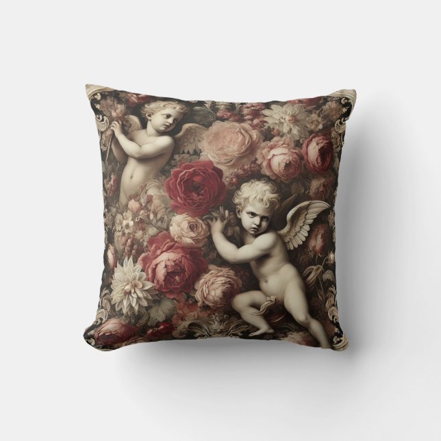 Coussin Angels de discorde - gothique baroque (Recto)