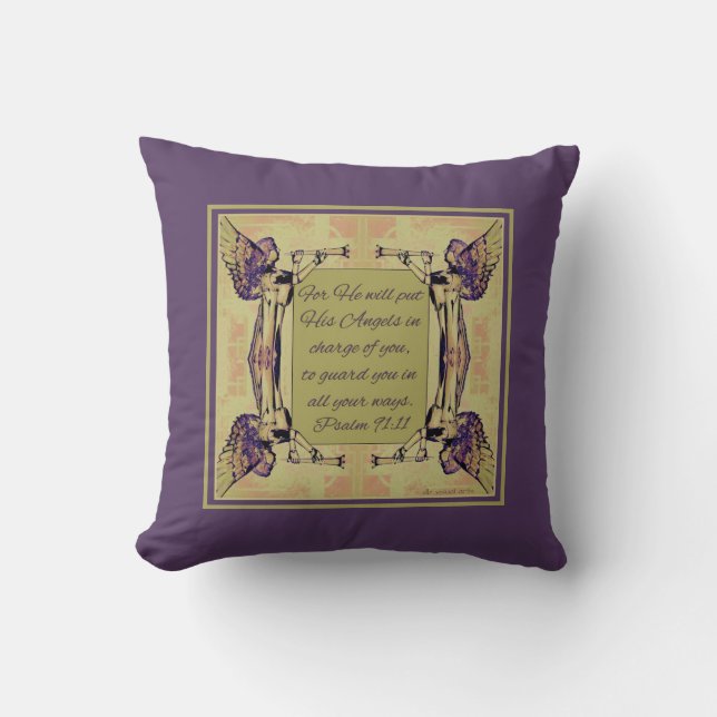 Coussin Angels pour vous surveiller Purple Green Fall Colo (Recto)