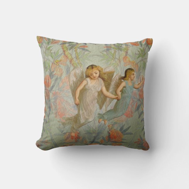Coussin Anges dans le jardin (Recto)