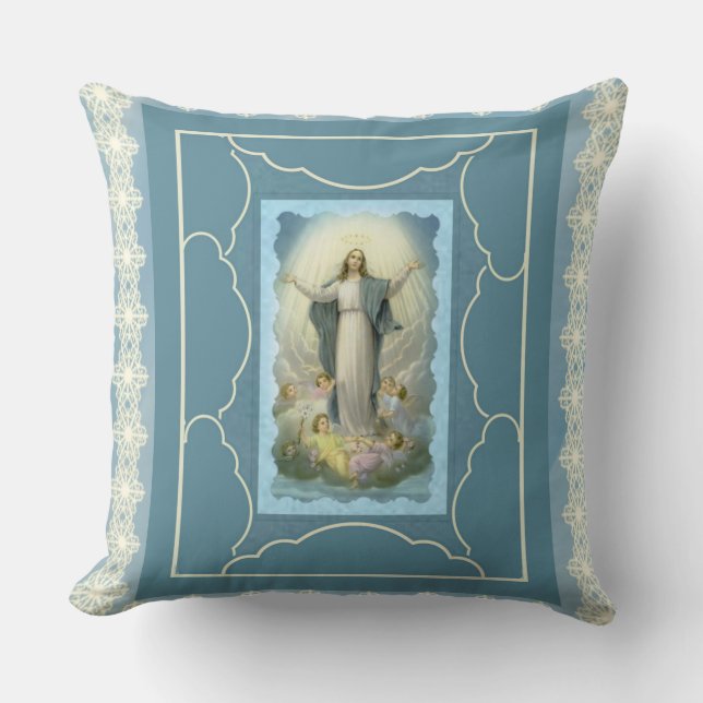 Coussin Anges d'hypothèse bénis par catholique de Vierge (Recto)